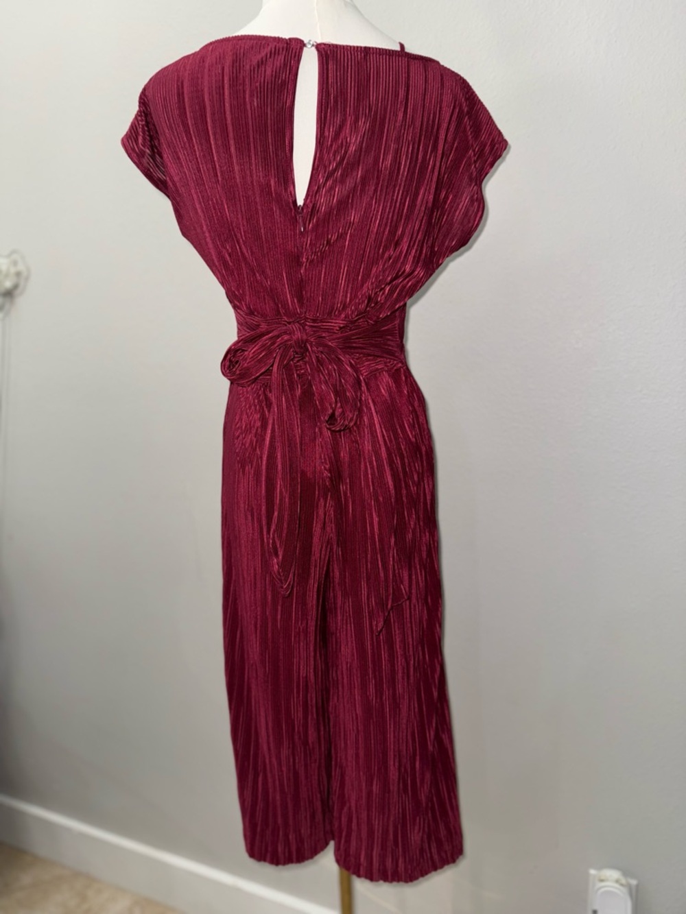 Anthropologie NWT Maeve Sonata Wide Leg Pleaded Cropped Jumpsuit Sz 2P - Picture 3 of 4
